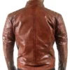 Buy Now Cafe Racer Quilted Brown Motorcycle Leather Jacket For Unisex