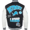 Buy Now Detroit Lions Pro Standard Black And White Varsity Jacket For Unisex