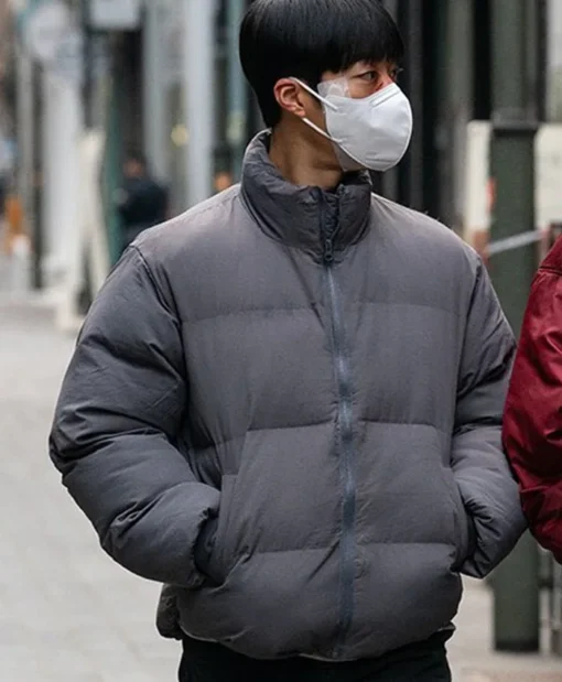 Buy Now Geon-Woo TV-Series Bloodhounds Season 01 Woo Do-Hwan Grey Puffer Jacket For Unisex