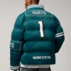 Buy Now Jalen Hurts Philadelphia Eagles Off Season Player Green Puffer Jacket For Unisex