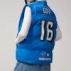 Buy Now Jared Goff Detroit Lions Off Season Player Blue Puffer Vest For Unisex