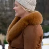 Buy Now Lainy Newton Film Kinda Pregnant 2025 Amy Schumer Brown Shearling Coat For Unisex