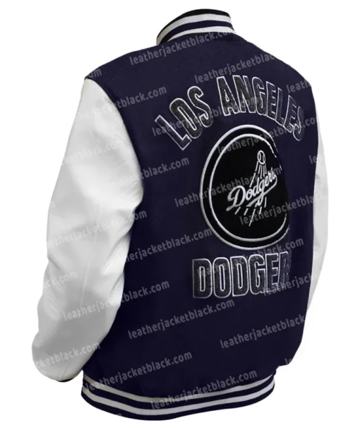 Buy Now Los Angeles Dodgers Navy Blue And White Letterman Varsity Jacket For Unisex