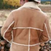 Buy Now Marlon Country Sheepskin Suede Leather Shearling Brown Jacket For Unisex