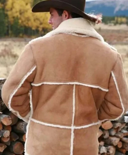 Buy Now Marlon Country Sheepskin Suede Leather Shearling Brown Jacket For Unisex