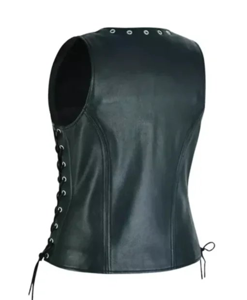 Buy Now Motorcycle Black Leather Vest For Men And Women