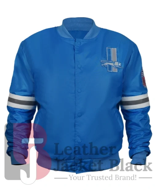 NFL 80s Detroit Lions Sky Blue Varsity Jacket For Men And Women