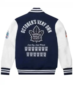 Buy Now OVO x Toronto Maple Leafs Varsity Blue Jacket For Sale