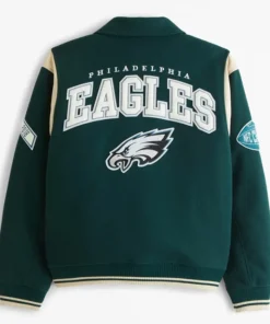 Buy Now Philadelphia Eagles Fly Eagles Fly Green Letterman Varsity Jacket For Unisex
