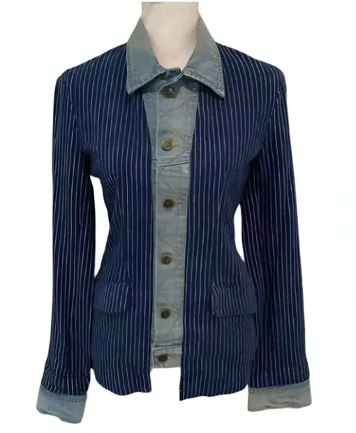 Buy Now Shrinking Season 02 Christa Miller Blue Pinstripe Striped Jacket For Unisex
