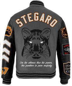 Buy Now Stegaro Grey And Black Letterman Varsity Jacket For Men And Women