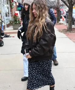 Buy Now Sydney Sweeney The Housemaid Black Bomber Leather Jacket For Unisex