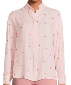 Buy Now TV-Series Baylen Out Loud 2025 Baylen Dupree Ruffle Heart Print Striped Shirt For Unisex