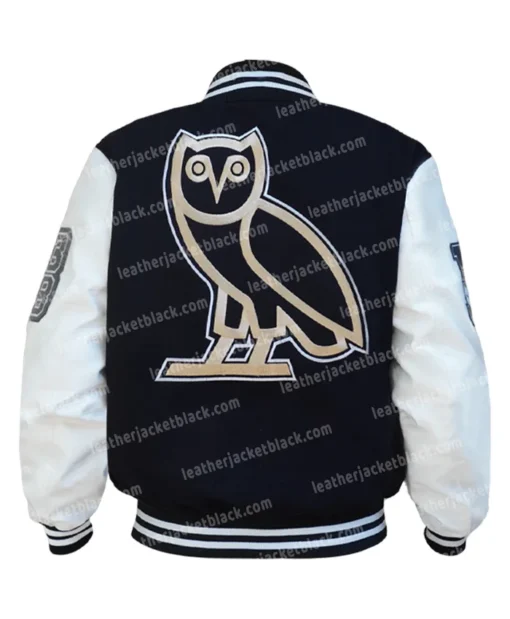 Buy OVO Black And White Letterman Varsity Jacket For Unisex