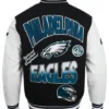 Buy Philadelphia Eagles Black And White Varsity Jacket For Men And Women