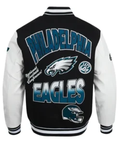 Buy Philadelphia Eagles Black And White Varsity Jacket For Men And Women