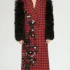 Buy Rita Ora Dick Clark’s New Year’s Rockin Eve Red And Black Checkered Coat For Unisex