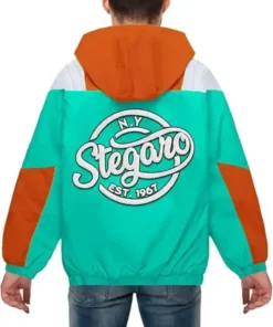 Buy Stegaro Orange And Green Half Zipper Hooded Jacket For Men And Women