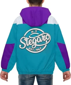 Buy Stegaro Purple And Blue Half Zip-Up Hooded Jacket For Men And Women