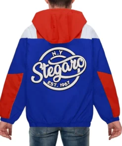 Buy Stegaro Purple And Blue Half Zip-Up Hooded Jacket For Men And Women
