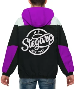 Buy Stegaro Purple And Blue Hooded Jacket For Men And Women