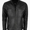 Cafe Racer Black Leather Jacket