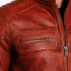Cafe Racer Brown Leather Jacket Men