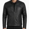 Cafe Racer Leather Black Jacket
