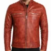 Cafe Racer Leather Brown Jacket
