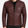 Cafe Racer Leather Chocolate Brown Jacket