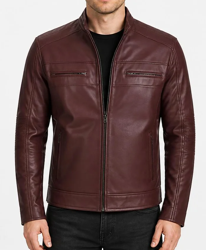 Cafe Racer Leather Chocolate Brown Jacket
