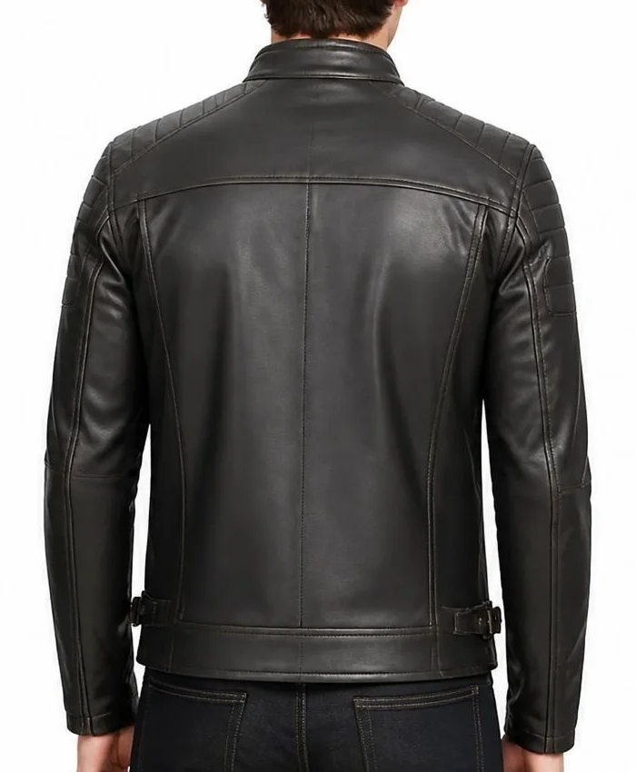 Cafe Racer Leather Dark Brown Jacket