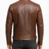 Cafe Racer Tone Brown Leather Jacket Men