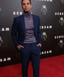 Chad Meeks-Martin Scream Blue Blazer Coat