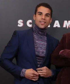 Chad Meeks-Martin Scream Blue Blazer Coat