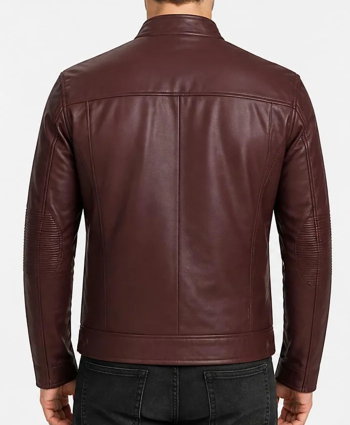 Chocolate Brown Cafe Racer Leather Jacket