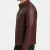 Chocolate Brown Leather Jacket Cafe Racer