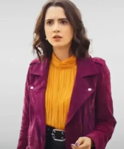 Choose-Love-Laura-Marano-Purple-Leather-Jacket