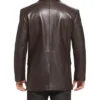 Classic Notch Lapel Leather Blazer