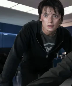 Cleaner 2025 Daisy Ridley Black Hooded Jacket