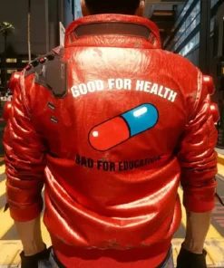 Cyberpunk 2077 Akira Kaneda Red Capsule Leather Jacket