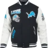 Detroit Lions Pro Standard Black And White Varsity Jacket