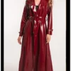 Emily in Paris Ashley Park Latex Maroon Coat