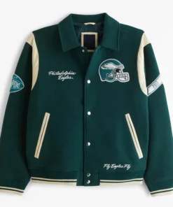 Fly Eagles Fly Philadelphia Eagles Green Varsity Jacket