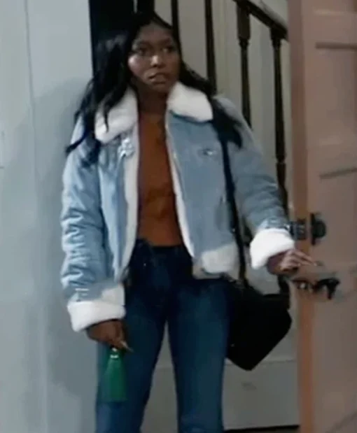 General Hospital Trina Robinson Denim Shearling Jacket