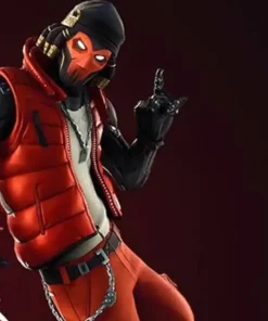 Get Now Fortnite Grind Red Quilted Puffer Zipper Vest For Sale