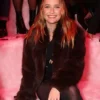 Get Now Paris Fashion Week Camille Razat Brown Fur Jacket For Sale