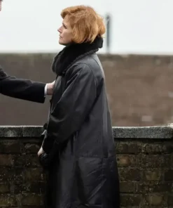 Get Now Say Nothing Maxine Peake Leather Black Coat For Sale