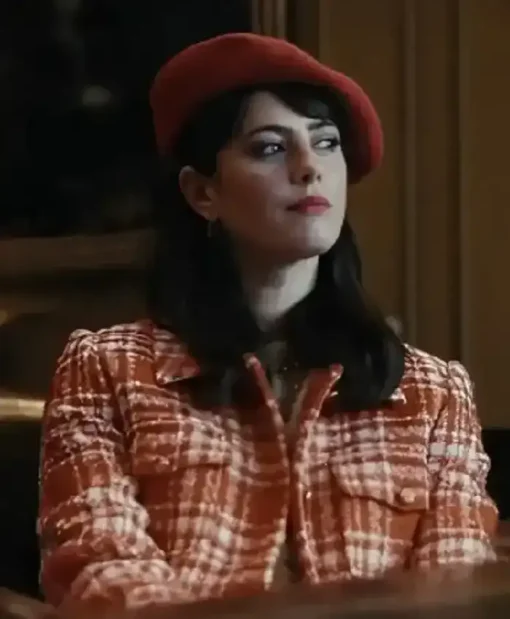 Get Now The Gentlemen Kaya Scodelario Red And White Wool Coat For Sale