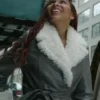 Harlem-S01-Camille-Parks-Grey-Shearling-Jacket